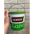 Vintage Armour Pure Lard Tin Lidded Pail / Advertising / Chicago / USA