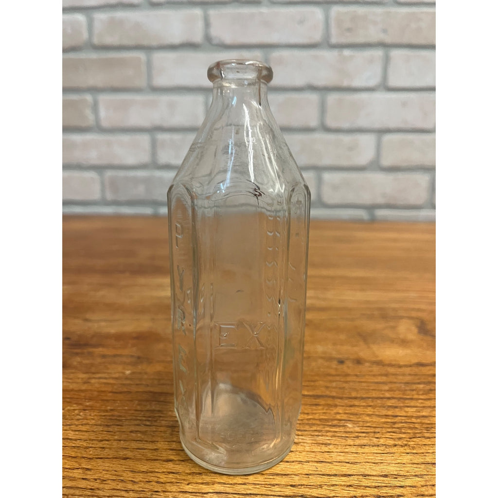 Vintage 1950s Pyrex Glass Baby Bottle 8oz Hexagonal Nursing Bottle Embossed