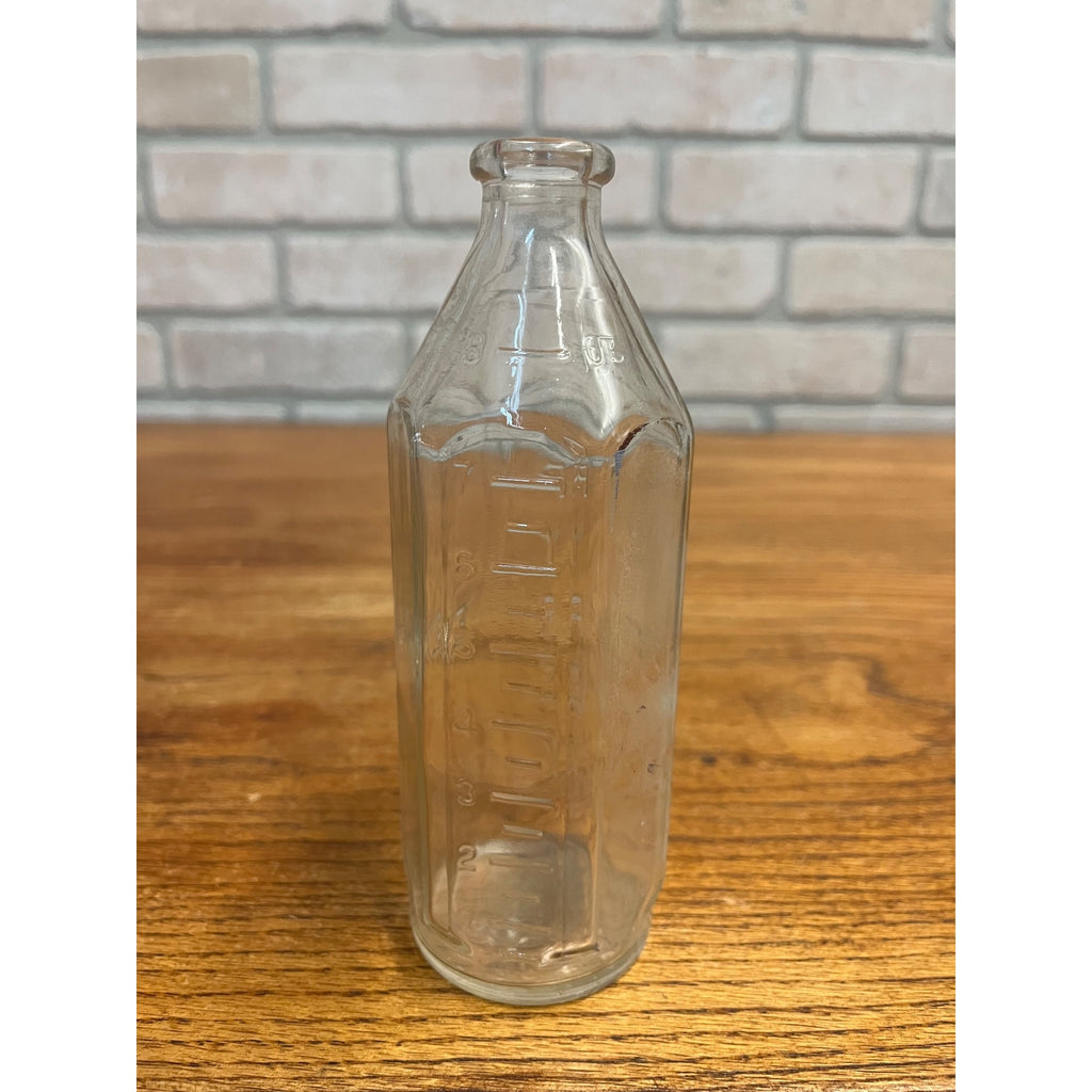 Vintage 1950s Pyrex Glass Baby Bottle 8oz Hexagonal Nursing Bottle Embossed
