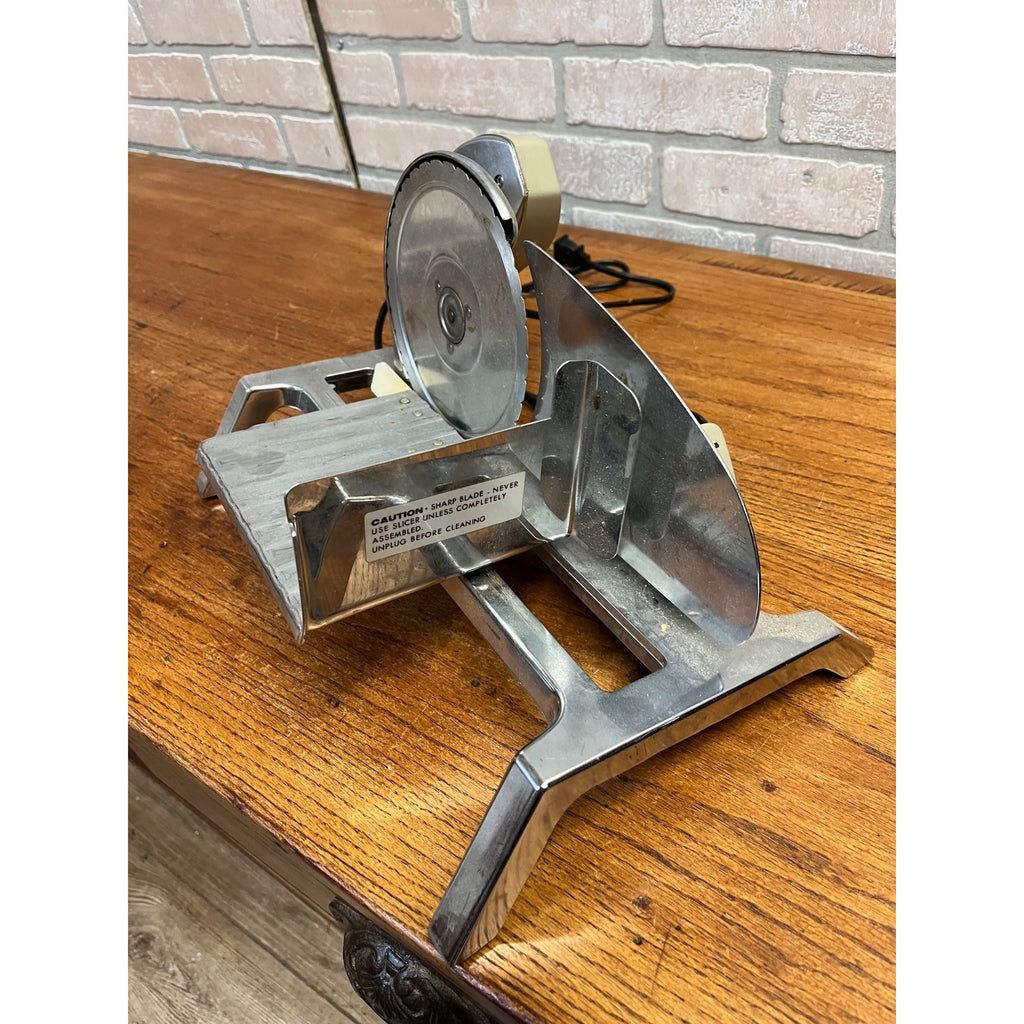 Vintage Rival Chrome Electric Meat Cheese Food Slicer Model 1101E/5 Tested Works