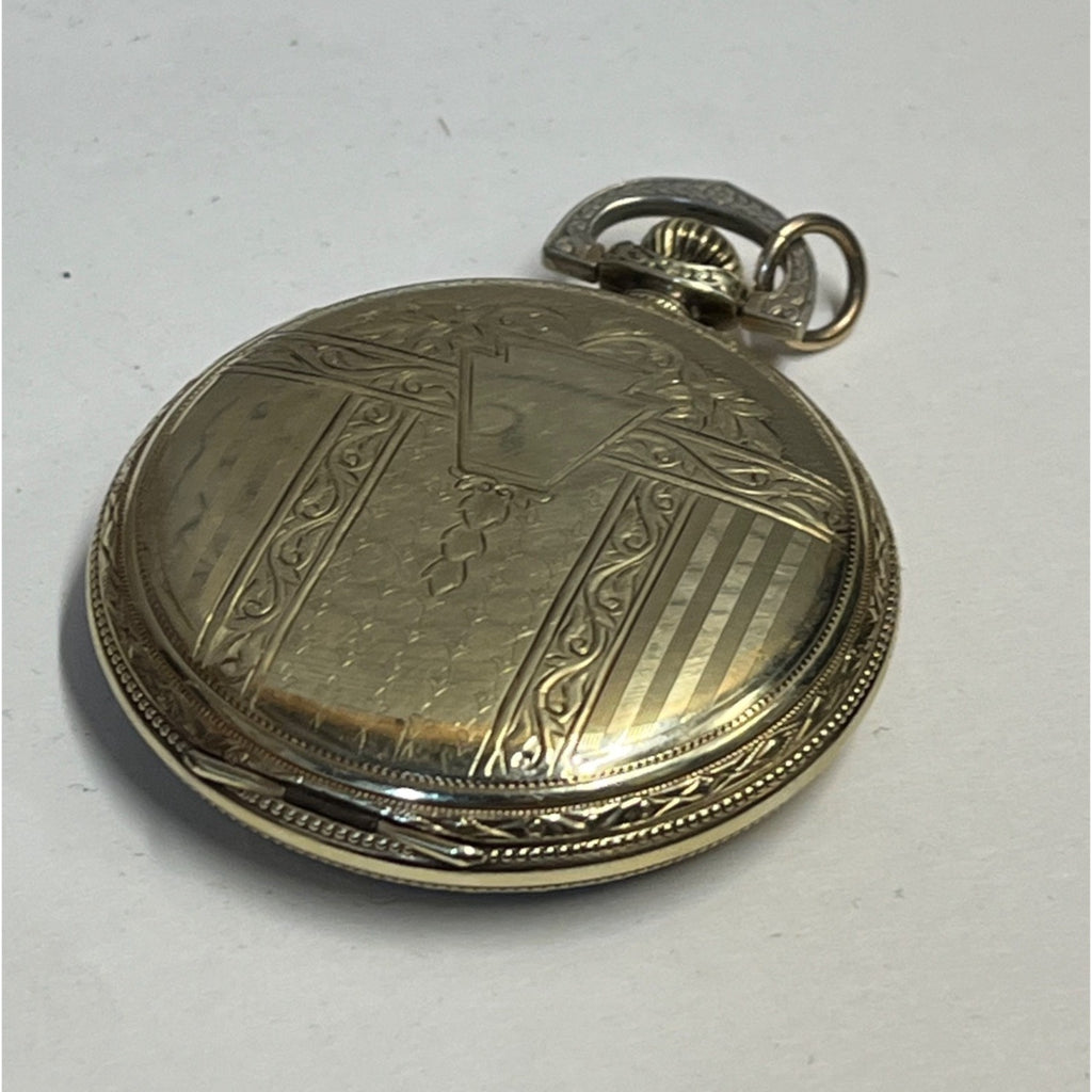 RARE Vintage Dudley Masonic Pocket Watch Size 12 19 Jewel Model 2 14KGF