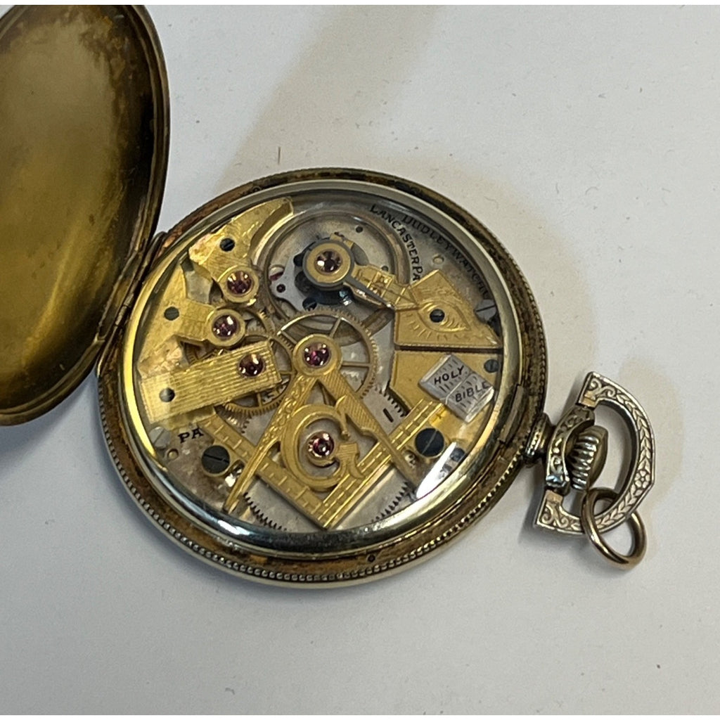 RARE Vintage Dudley Masonic Pocket Watch Size 12 19 Jewel Model 2 14KGF