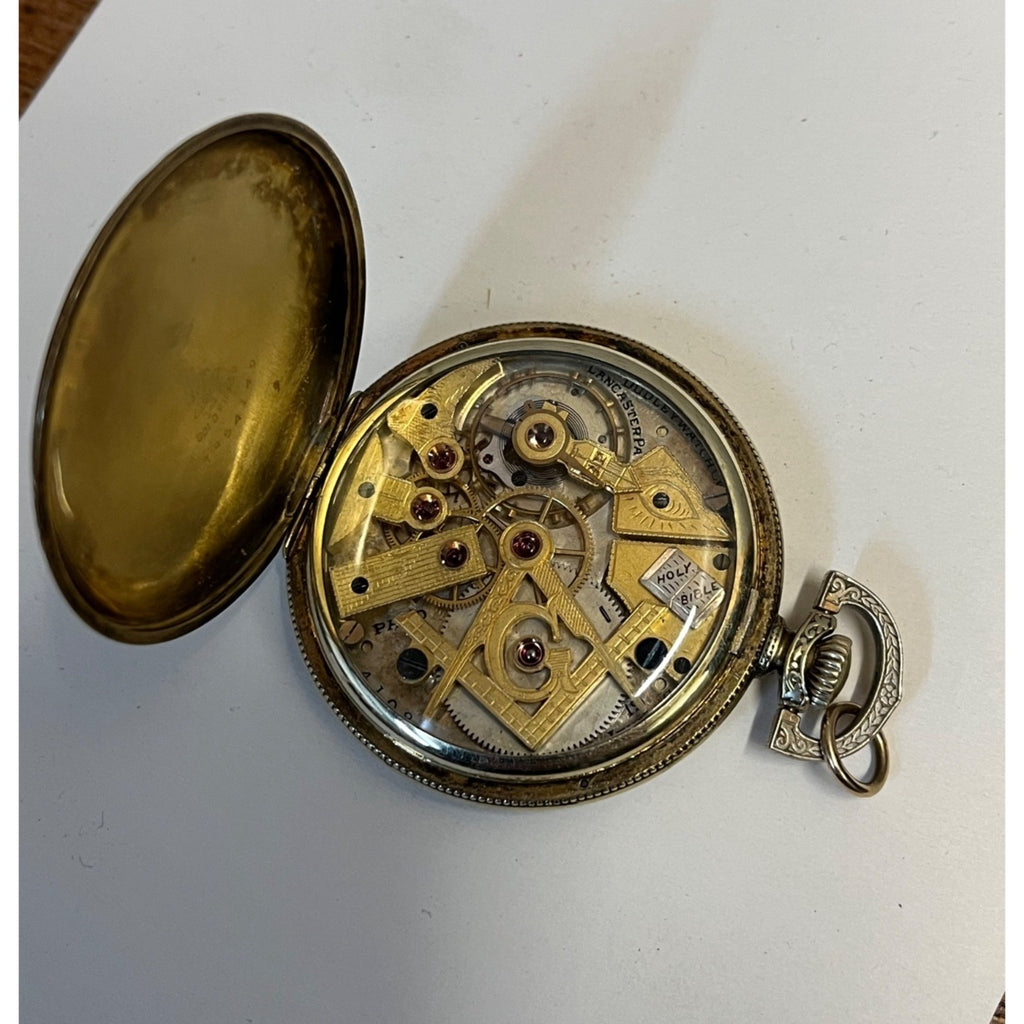 RARE Vintage Dudley Masonic Pocket Watch Size 12 19 Jewel Model 2 14KGF
