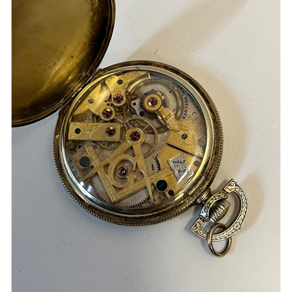 RARE Vintage Dudley Masonic Pocket Watch Size 12 19 Jewel Model 2 14KGF