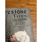 Vintage 1920s Firestone Tires Advertisement Sign Magazine Ad Dog & Boy Small Child