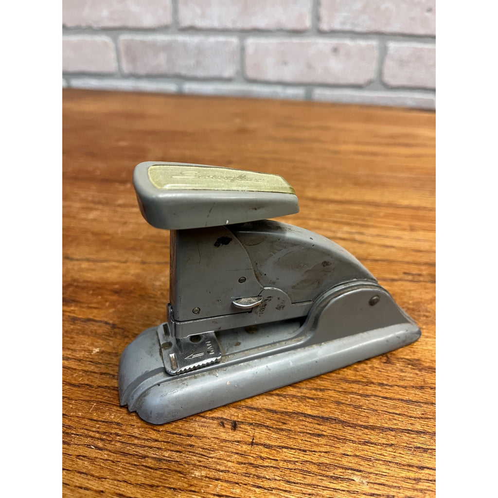 Vintage 1950's Swingline Speed Fastener Grey Art Deco Stapler
