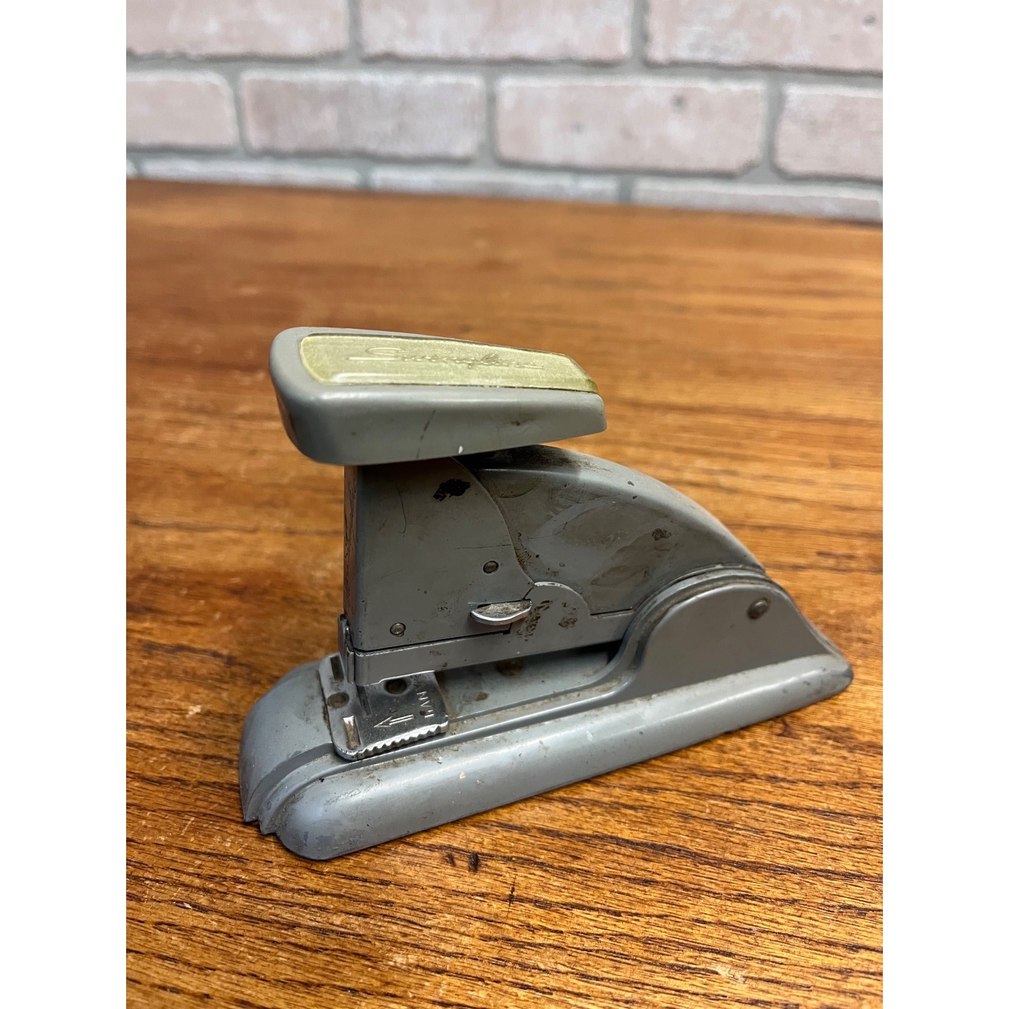Vintage 1950's Swingline Speed Fastener Grey Art Deco Stapler