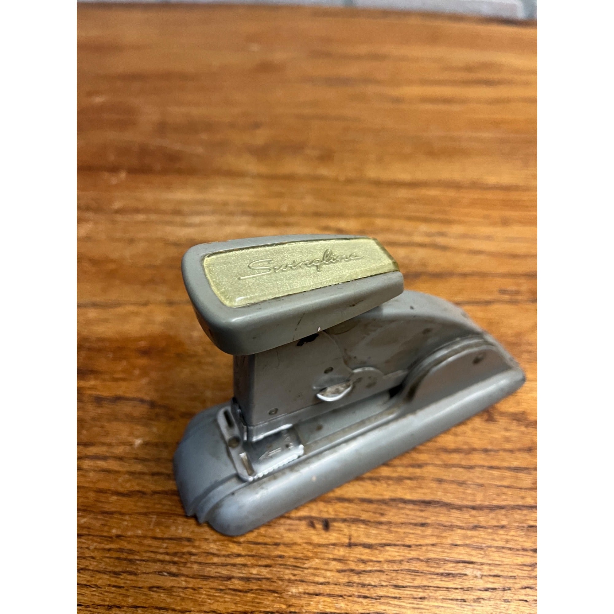 Vintage 1950's Swingline Speed Fastener Grey Art Deco Stapler