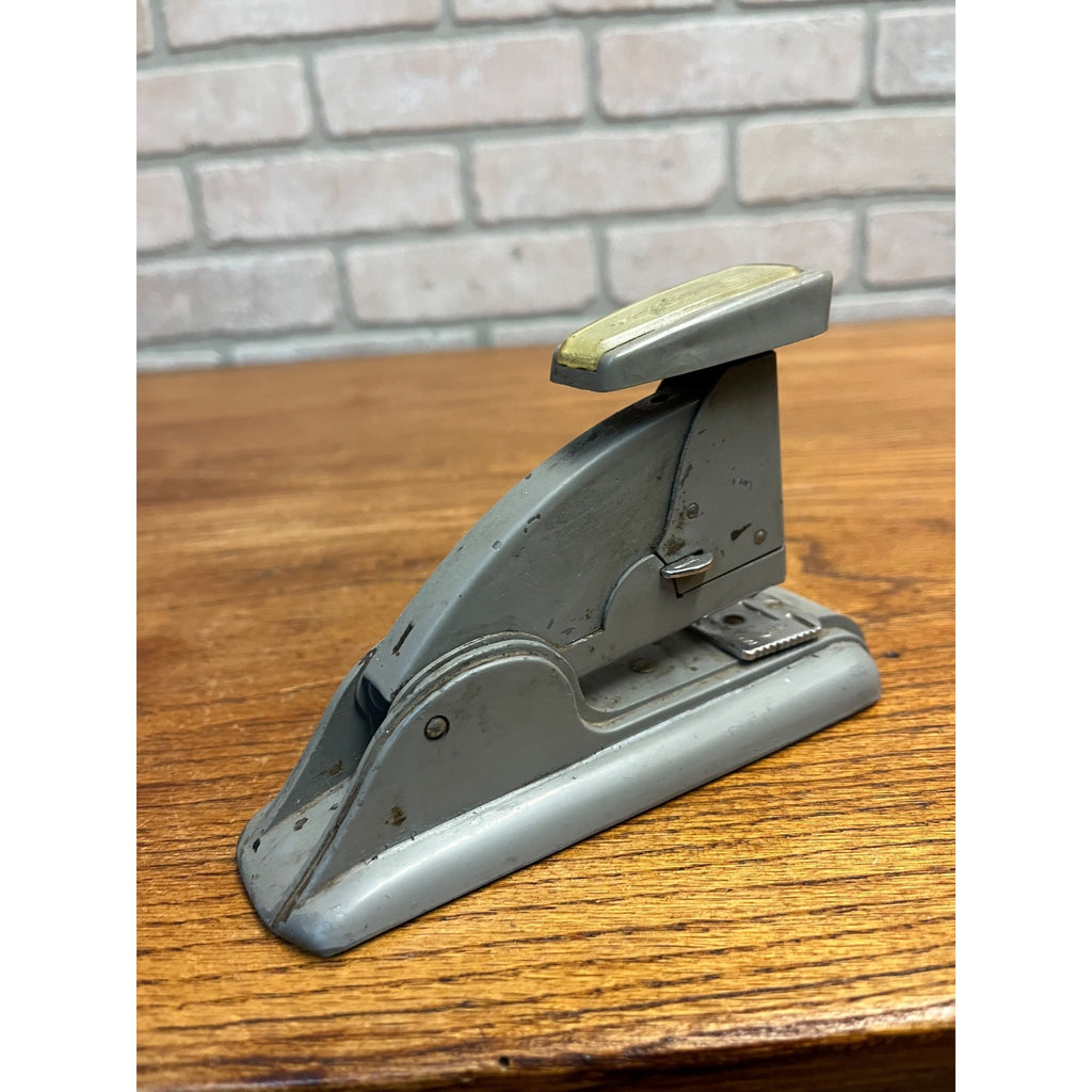 Vintage 1950's Swingline Speed Fastener Grey Art Deco Stapler