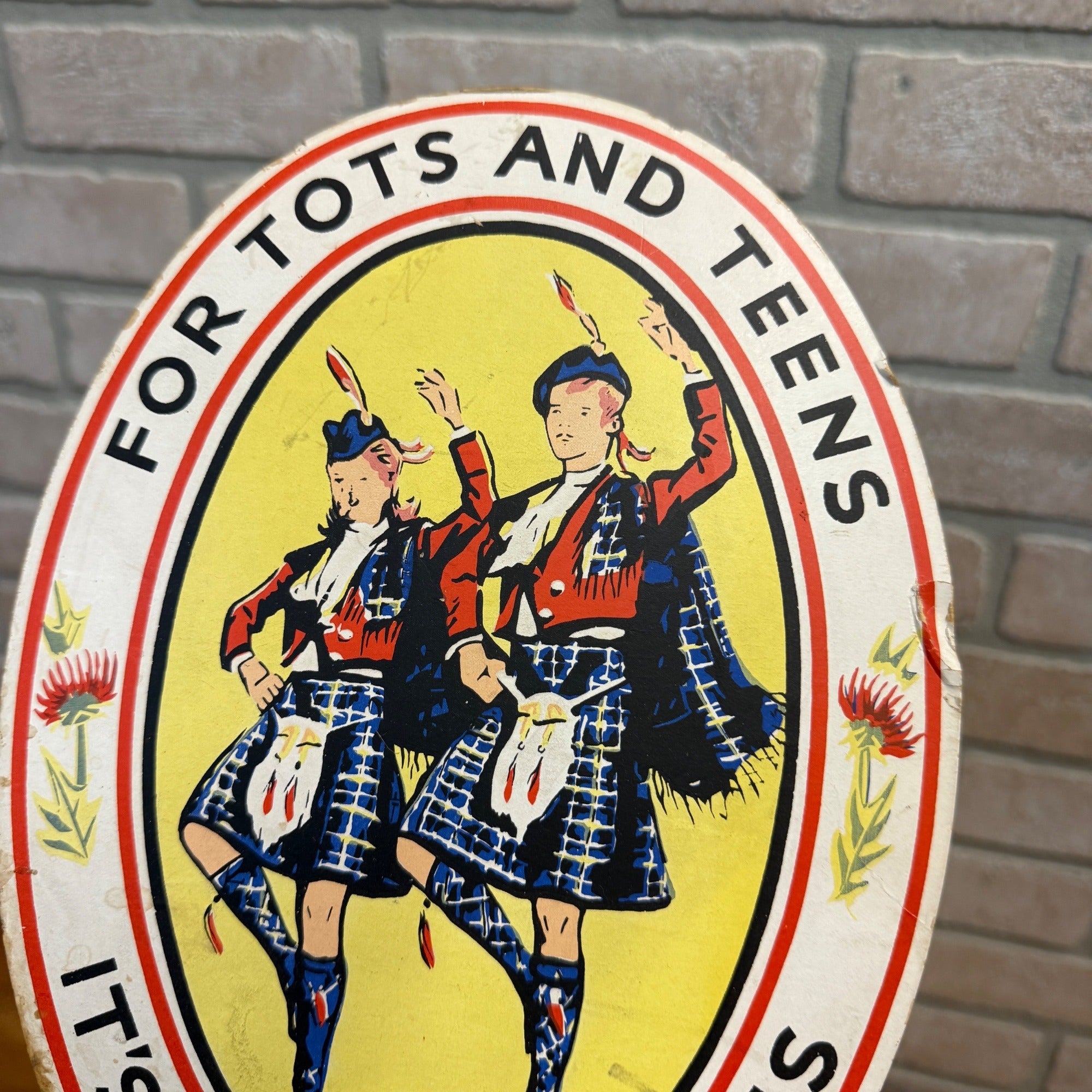 Vintage Bonny Weans Tots and Teens Children Hosiery Clothing Cardstock Advertising Sign