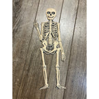Vintage 1920s Halloween German Diecut Skeleton Waving Heavy Embossed Antique 19"