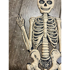 Vintage 1920s Halloween German Diecut Skeleton Waving Heavy Embossed Antique 19"