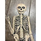 Vintage 1920s Halloween German Diecut Skeleton Waving Heavy Embossed Antique 19"