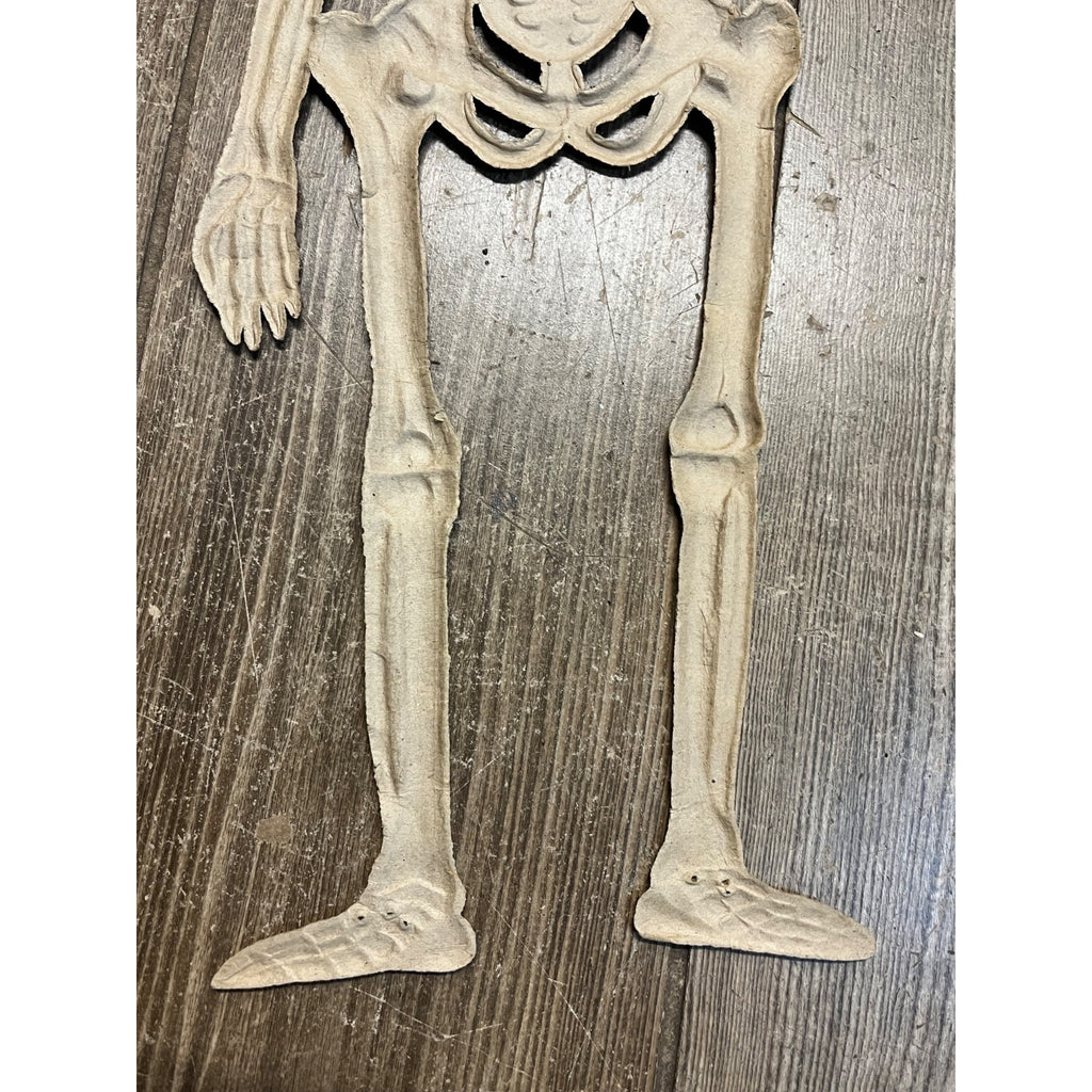 Vintage 1920s Halloween German Diecut Skeleton Waving Heavy Embossed Antique 19"