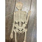 Vintage 1920s Halloween German Diecut Skeleton Waving Heavy Embossed Antique 19"