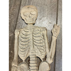 Vintage 1920s Halloween German Diecut Skeleton Waving Heavy Embossed Antique 19"