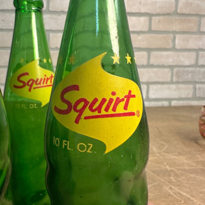 Vintage 1960s Squirt 10oz  Glass Soda Bottle w/ Squirty