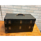 Antique 1920s Surveyor or Lineman Tool Box Chest With Brass Latches