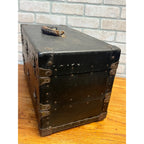 Antique 1920s Surveyor or Lineman Tool Box Chest With Brass Latches