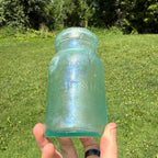 Trademark Lightning Putnam # 812 Mason Canning Jar Aqua Glass Quart Size
