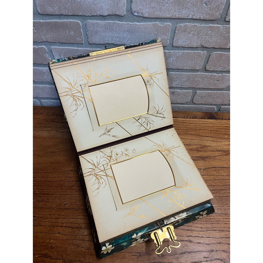 Antique 19th c. Victorian Celluloid Music Box Photo Album - Works