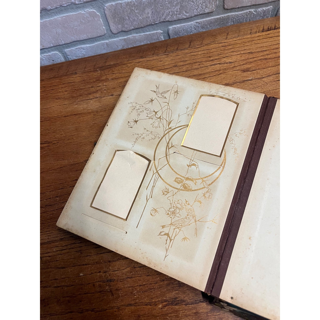 Antique 19th c. Victorian Celluloid Music Box Photo Album - Works