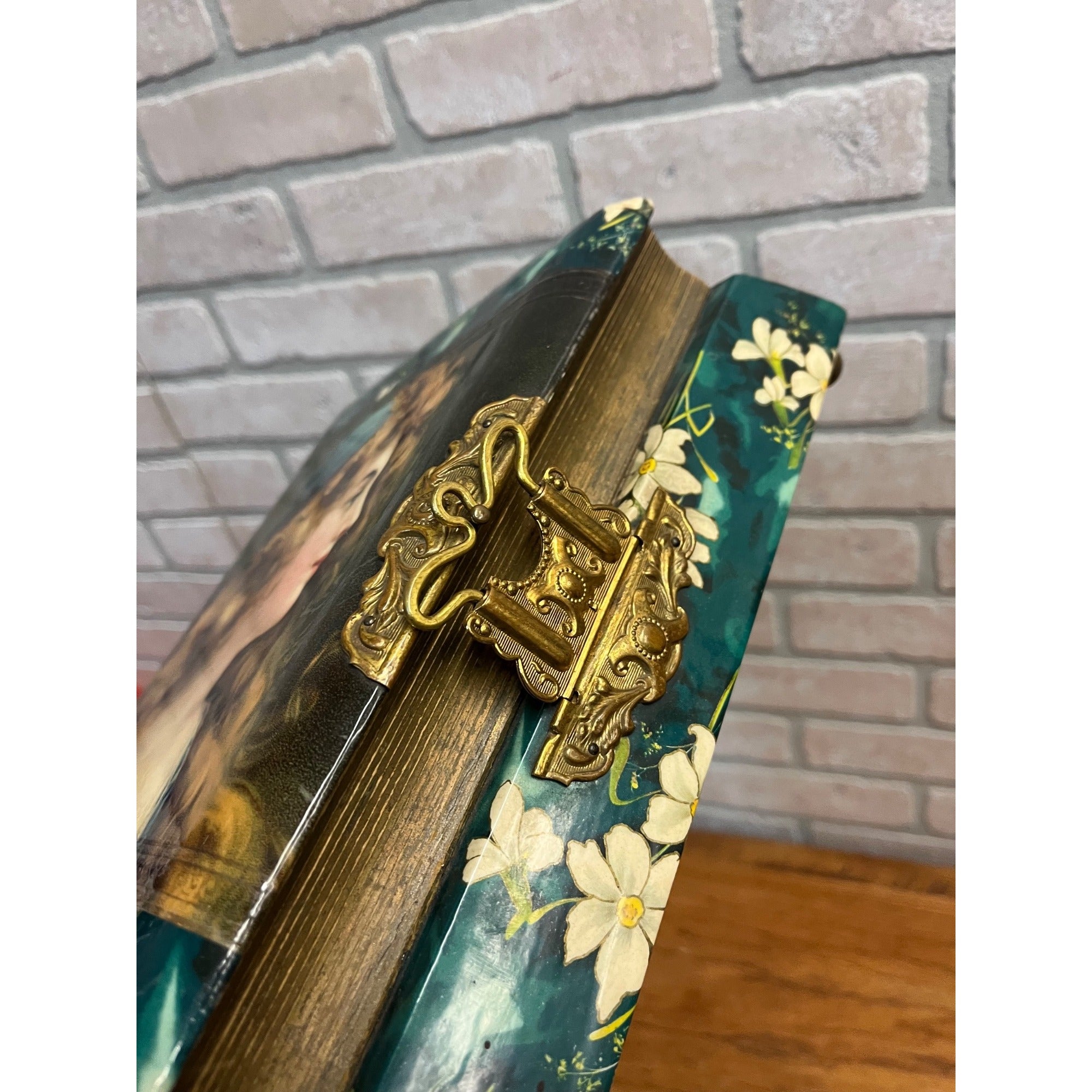 Antique 19th c. Victorian Celluloid Music Box Photo Album - Works