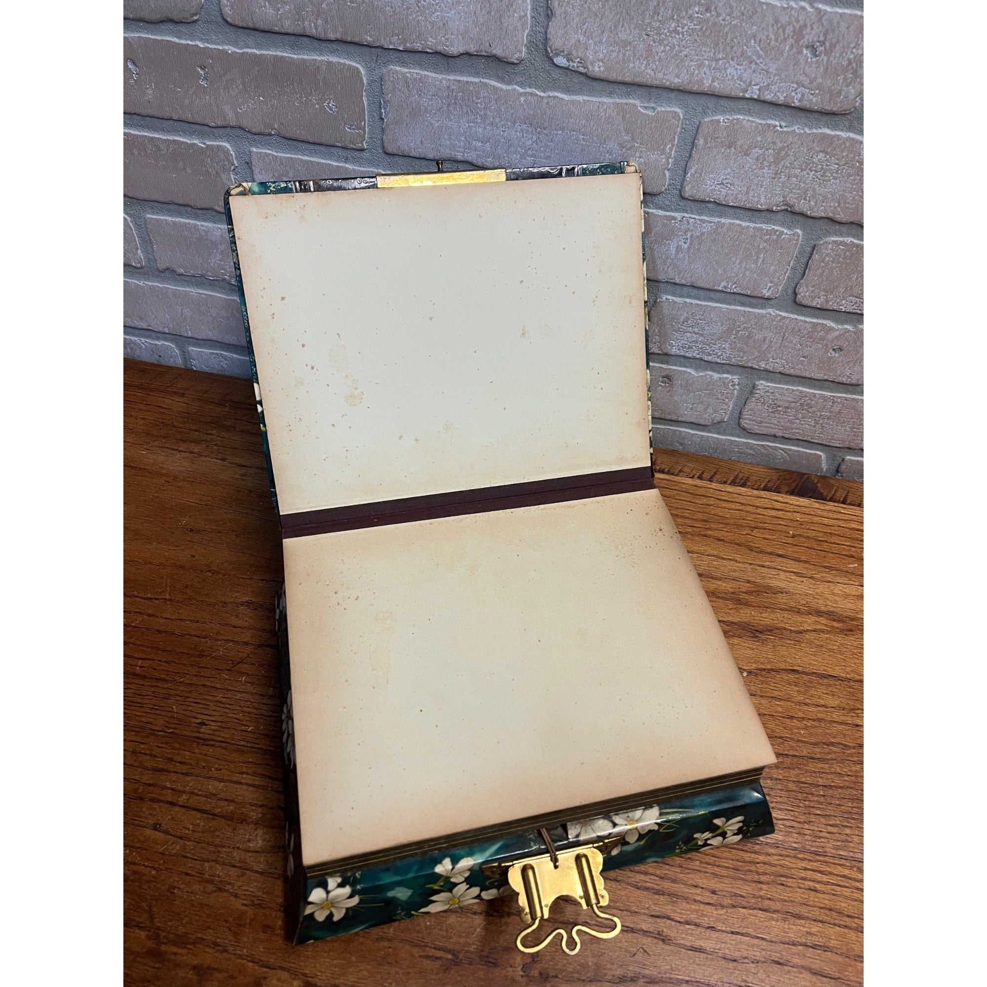 Antique 19th c. Victorian Celluloid Music Box Photo Album - Works