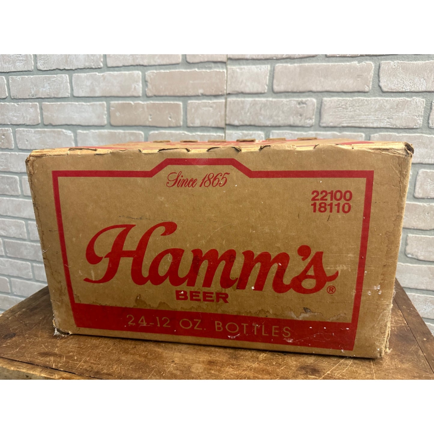 Vintage Hamm's Beer Cardboard Bottle Carrier Box Crate 24-Pack (Pabst)