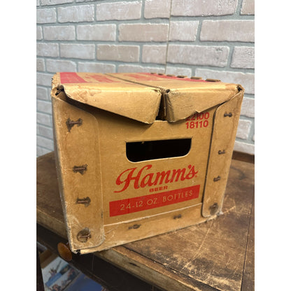 Vintage Hamm's Beer Cardboard Bottle Carrier Box Crate 24-Pack (Pabst)