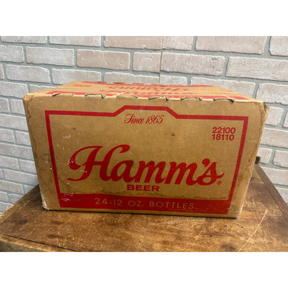 Vintage Hamm's Beer Cardboard Bottle Carrier Box Crate 24-Pack (Pabst)