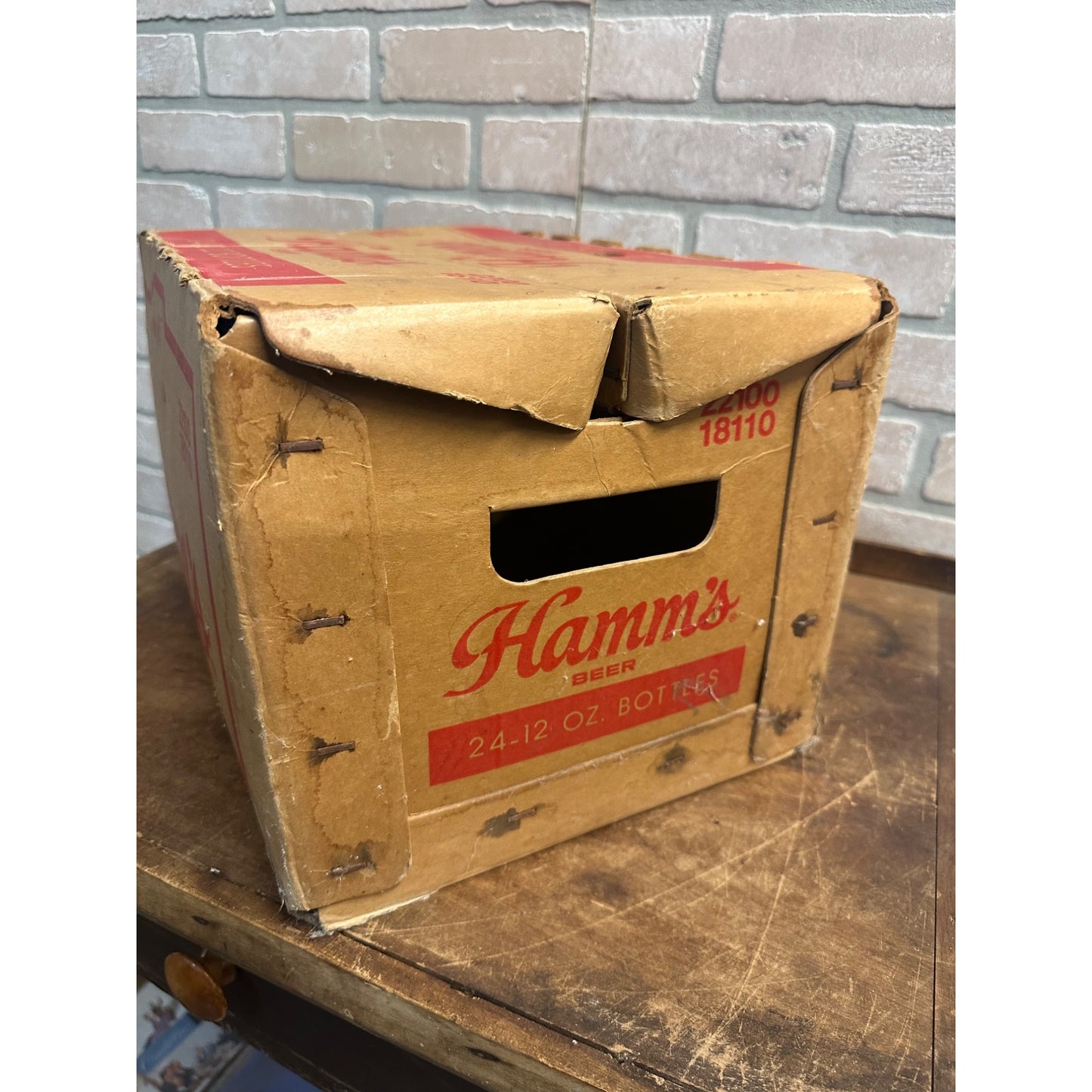 Vintage Hamm's Beer Cardboard Bottle Carrier Box Crate 24-Pack (Pabst)