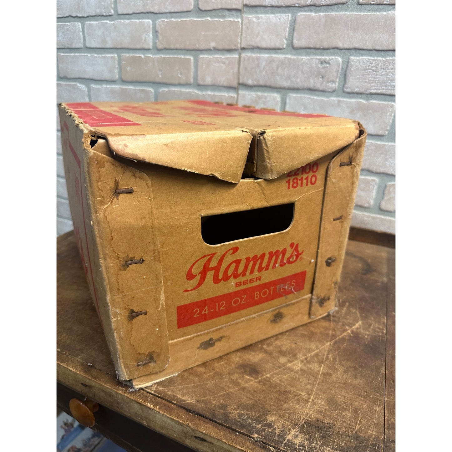 Vintage Hamm's Beer Cardboard Bottle Carrier Box Crate 24-Pack (Pabst)