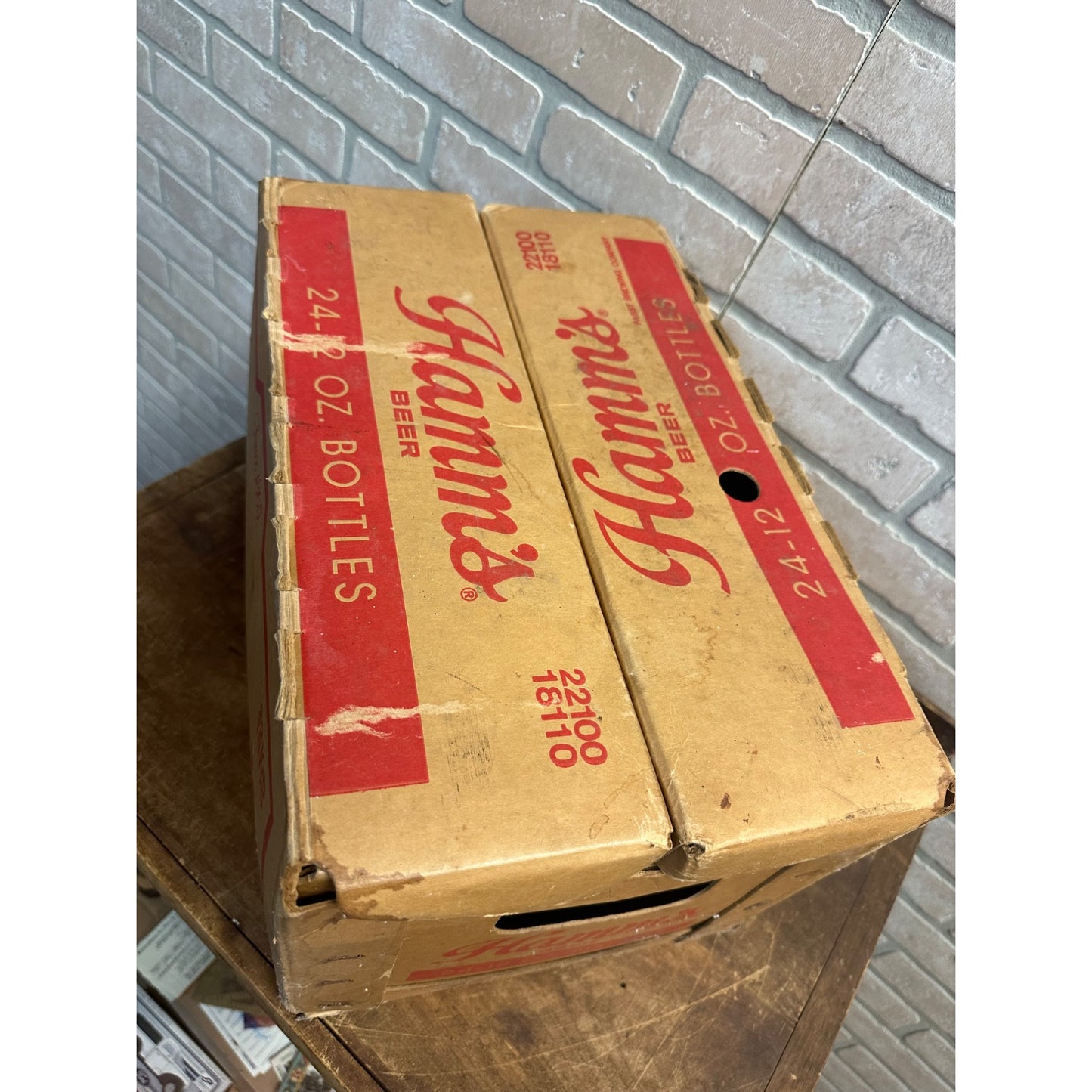 Vintage Hamm's Beer Cardboard Bottle Carrier Box Crate 24-Pack (Pabst)