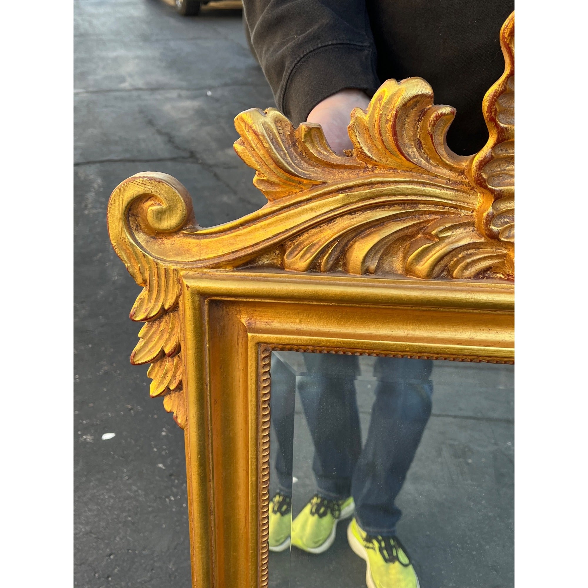 Vintage Large Gold Frame Accent Mirror Hallway Uttermost Co. Hollywood Regency