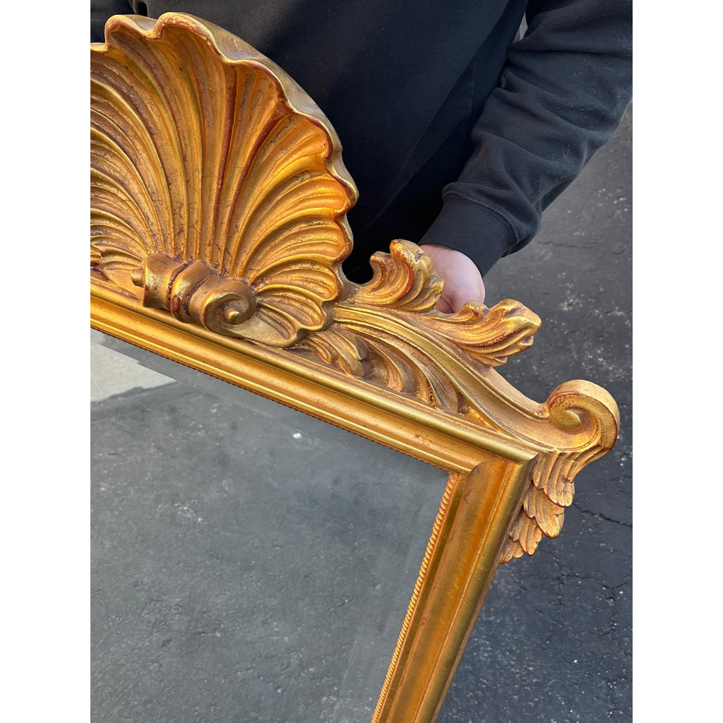 Vintage Large Gold Frame Accent Mirror Hallway Uttermost Co. Hollywood Regency