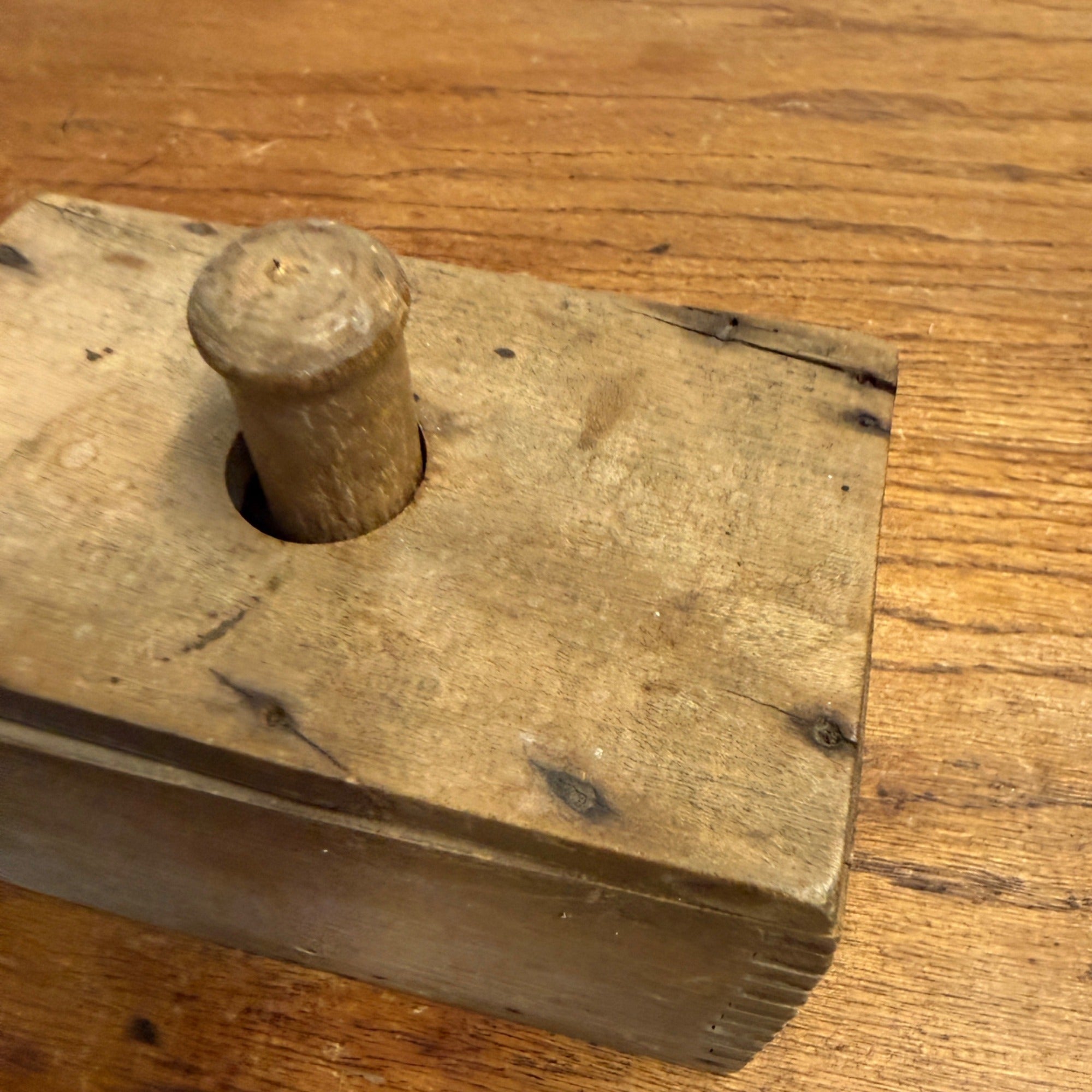 Antique 1800s Butter Block Stamp Mold Primitive Press Dairy Farm