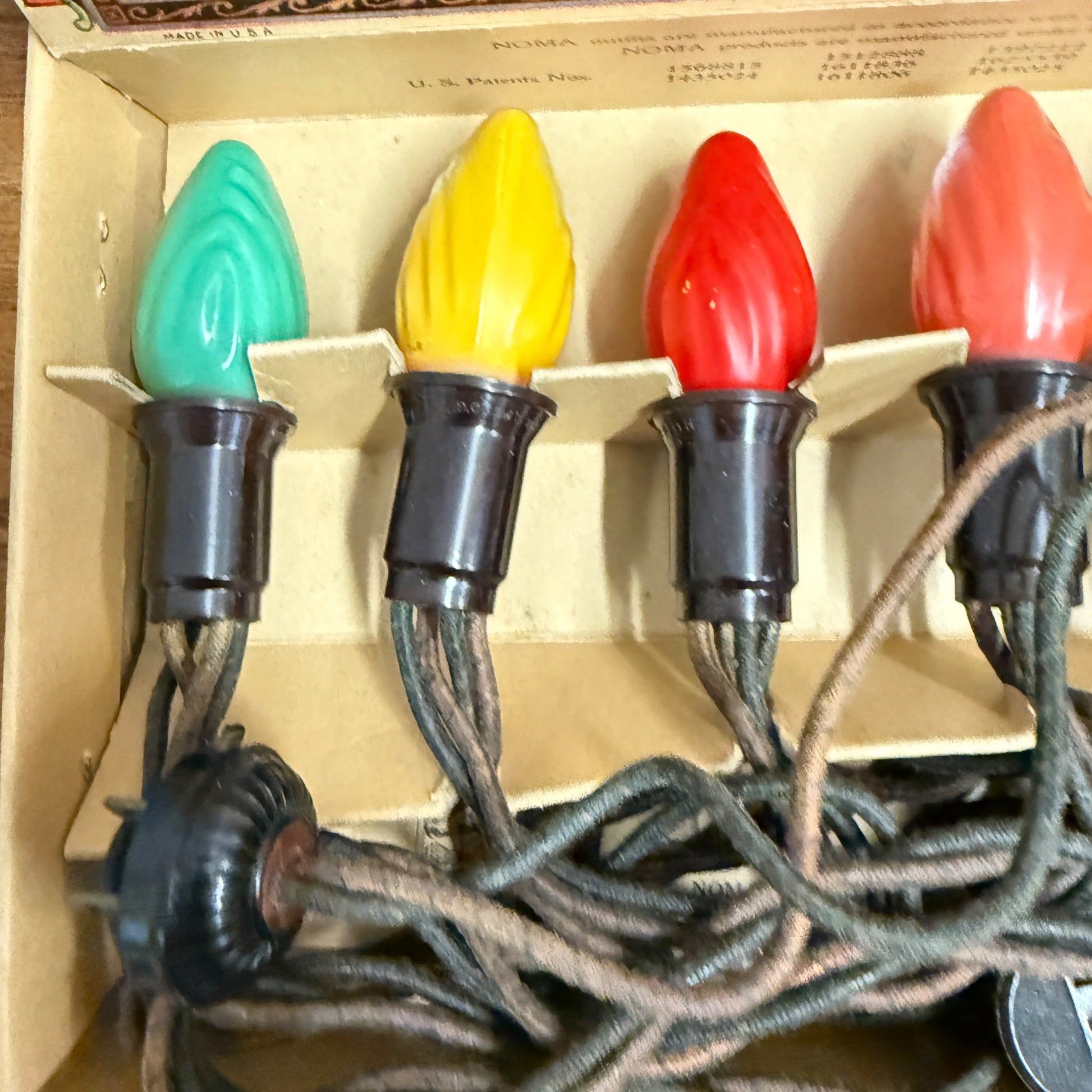 Vintage Christmas Lights By Noma C9 Bulb Original Box from 1927 Works