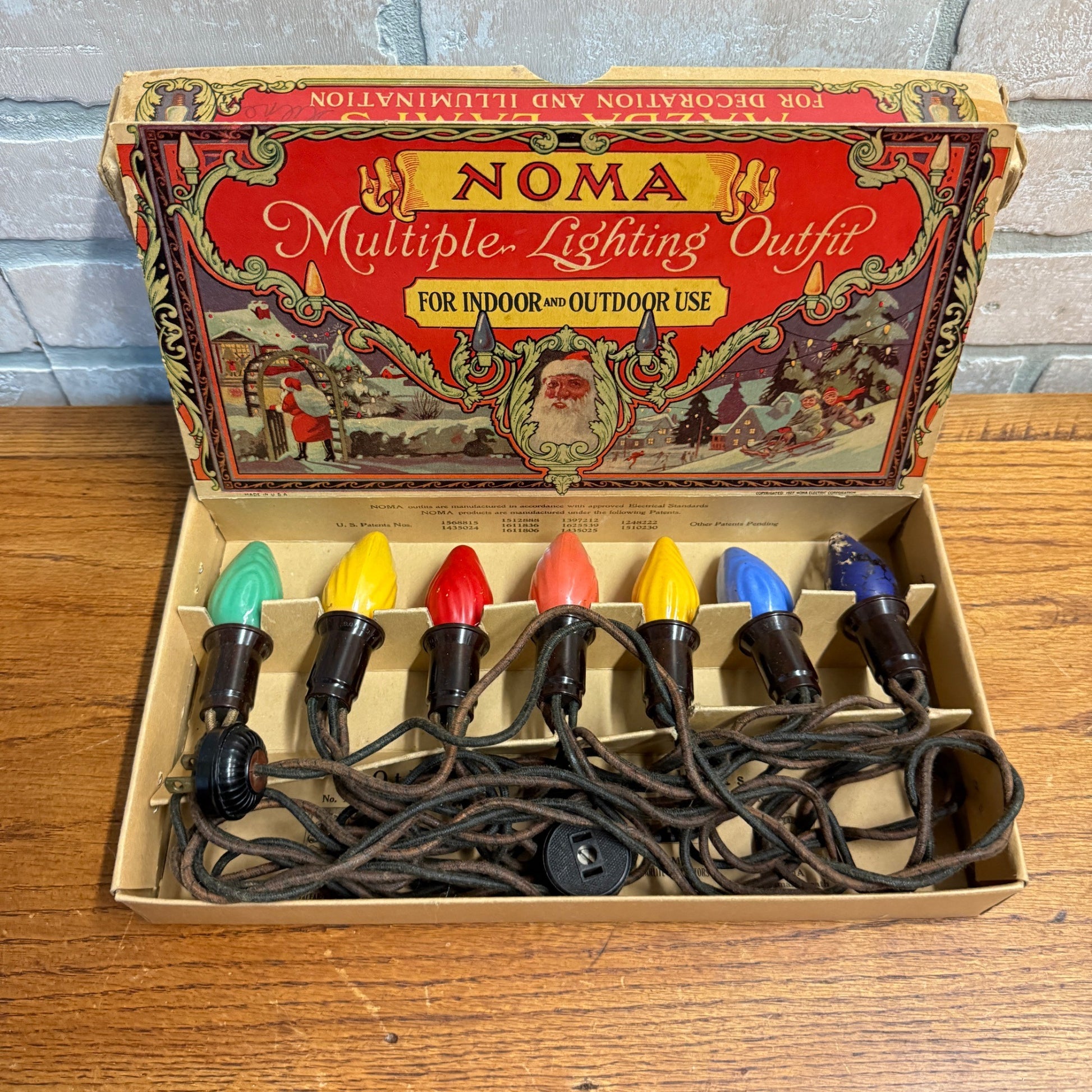 Vintage Christmas Lights By Noma C9 Bulb Original Box from 1927 Works