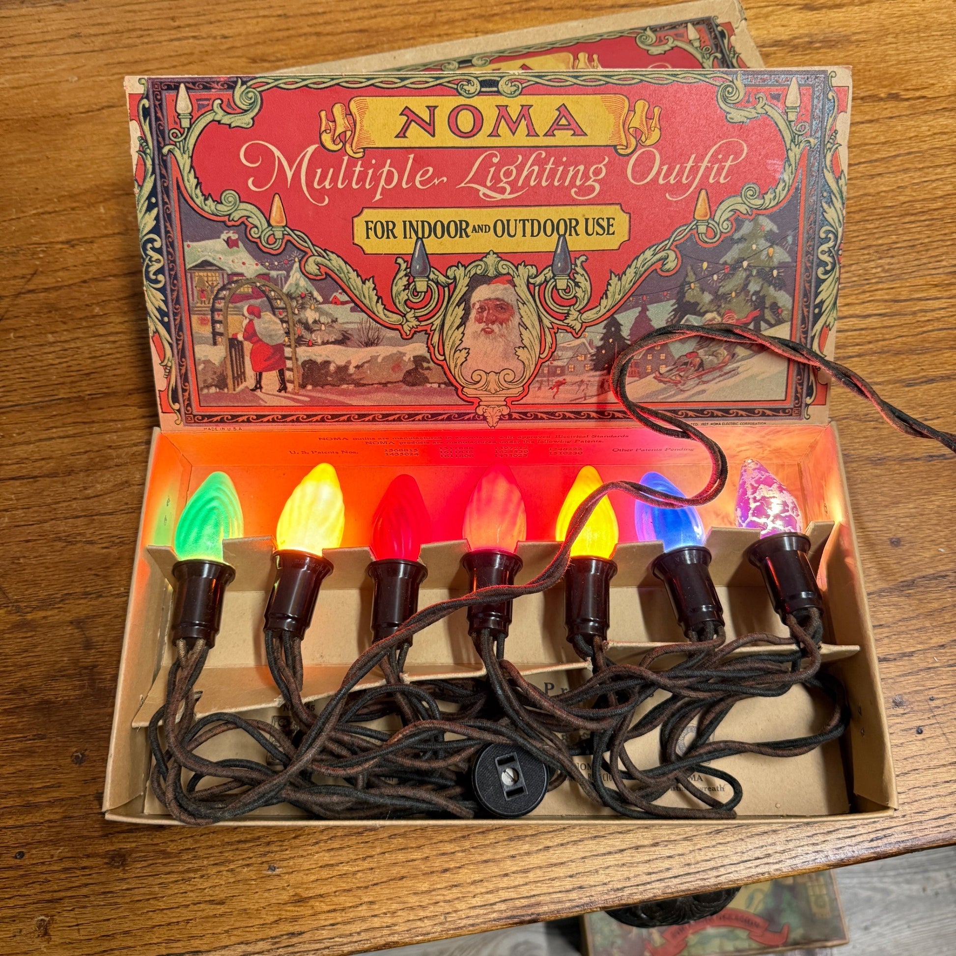 Vintage Christmas Lights By Noma C9 Bulb Original Box from 1927 Works