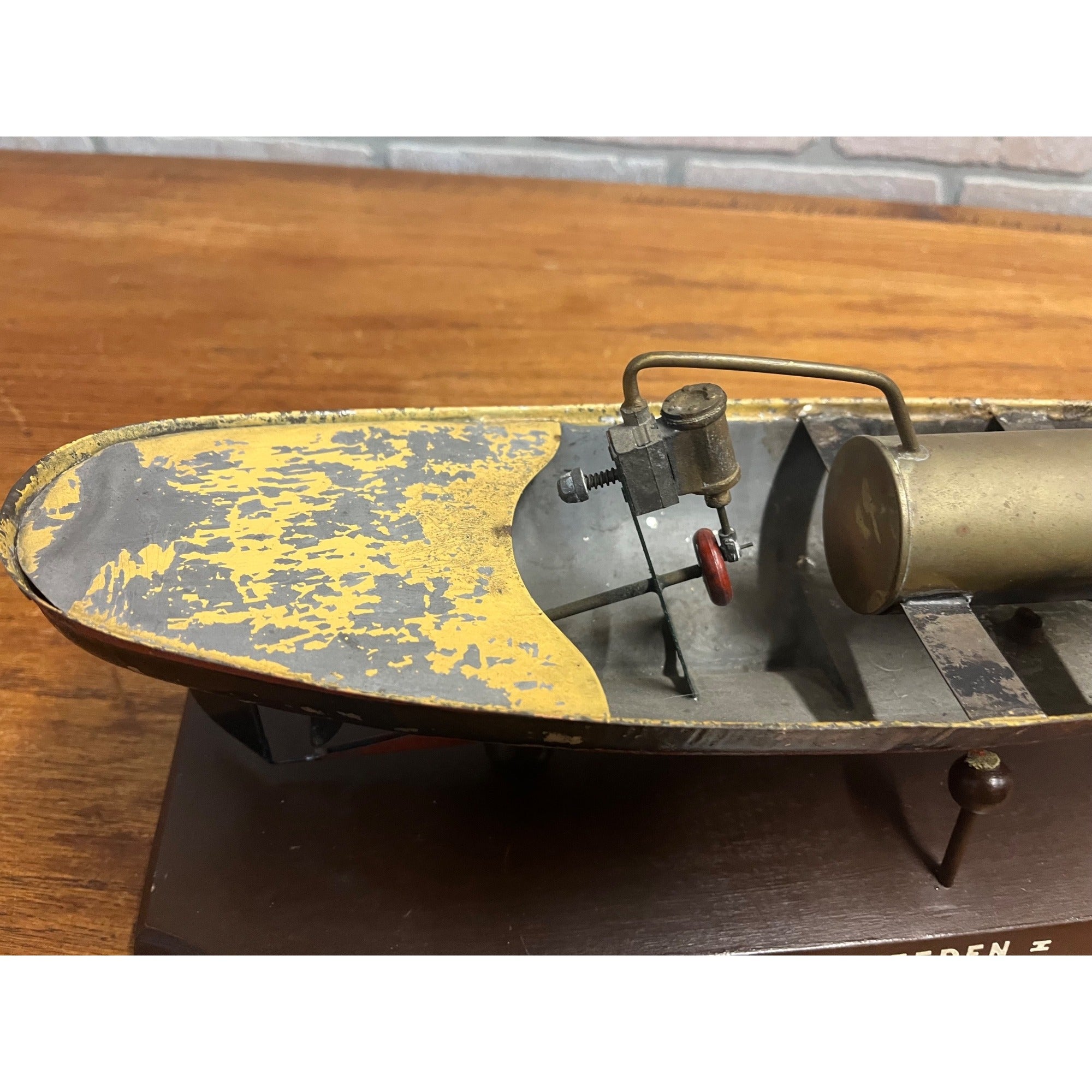 RARE Vintage Weeden Steam Engine Tin "Hudson" Torpedo Boat Toy (1899-1918)