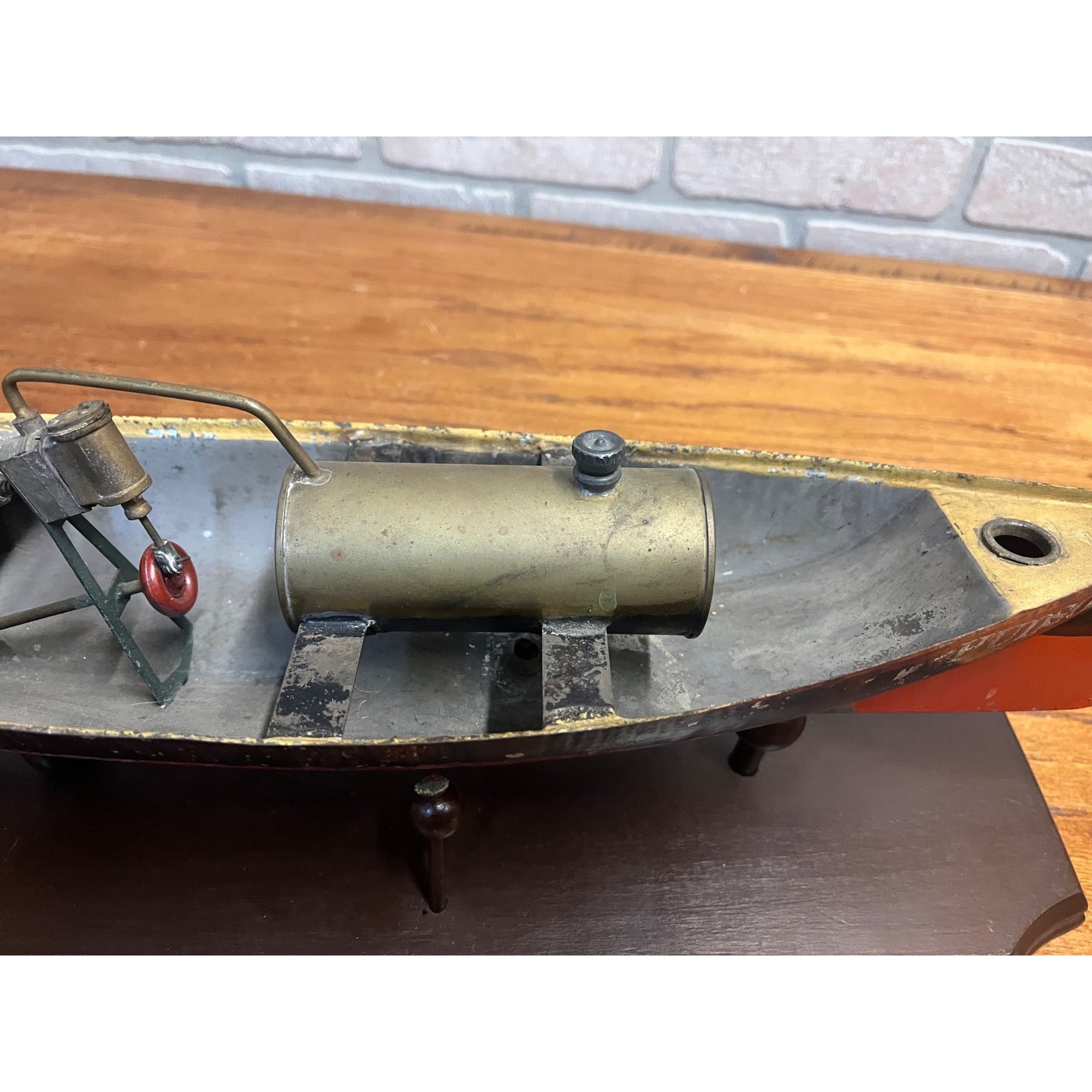 RARE Vintage Weeden Steam Engine Tin "Hudson" Torpedo Boat Toy (1899-1918)