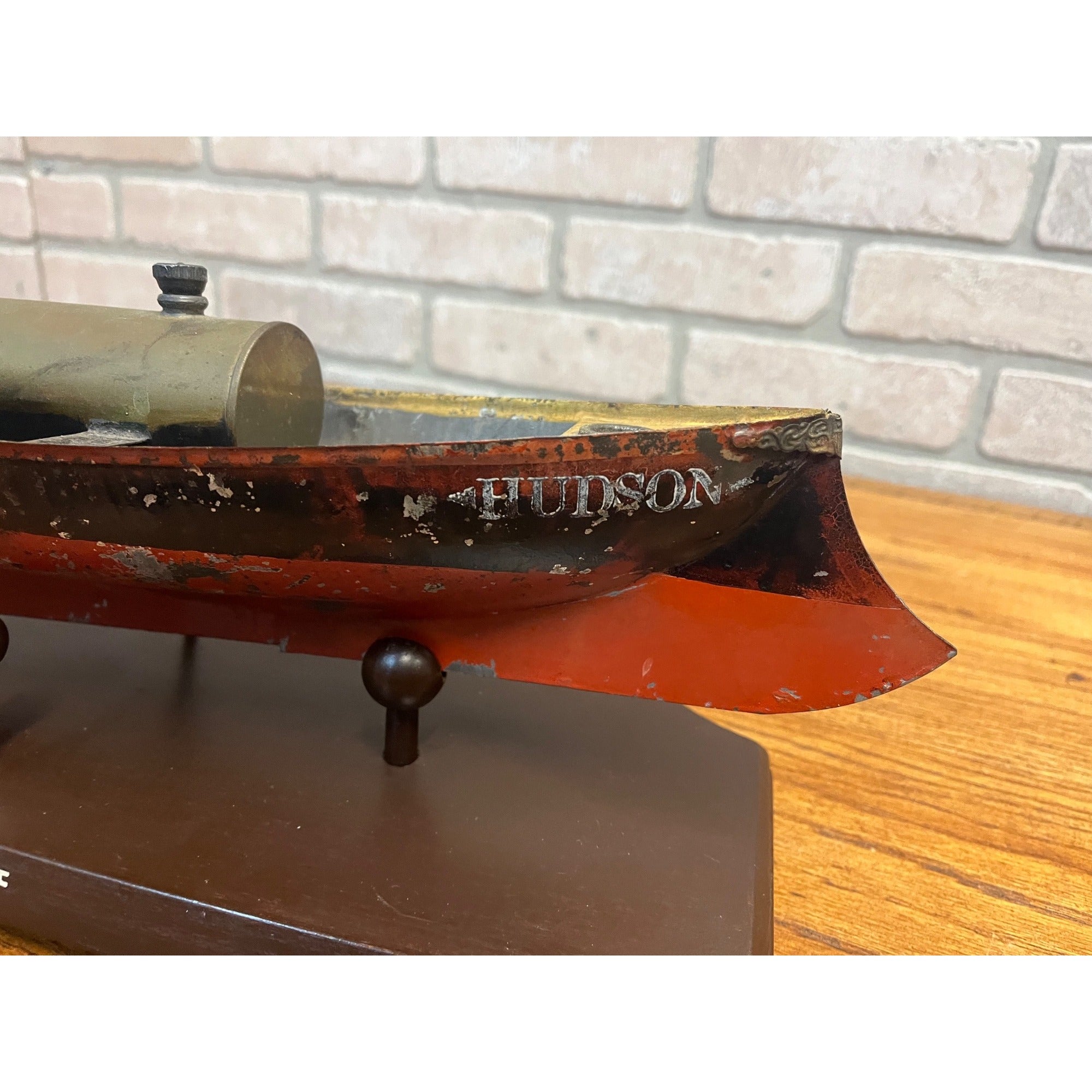 RARE Vintage Weeden Steam Engine Tin "Hudson" Torpedo Boat Toy (1899-1918)