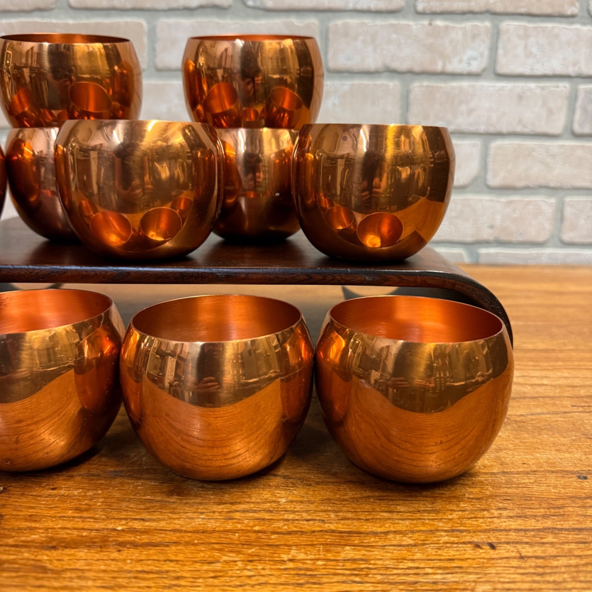 Vintage Lot of Coppercraft Guild Copper Drinking Cups or Tumblers MCM Autumnal Serveware 11 Pieces Taunton, Massachusetts