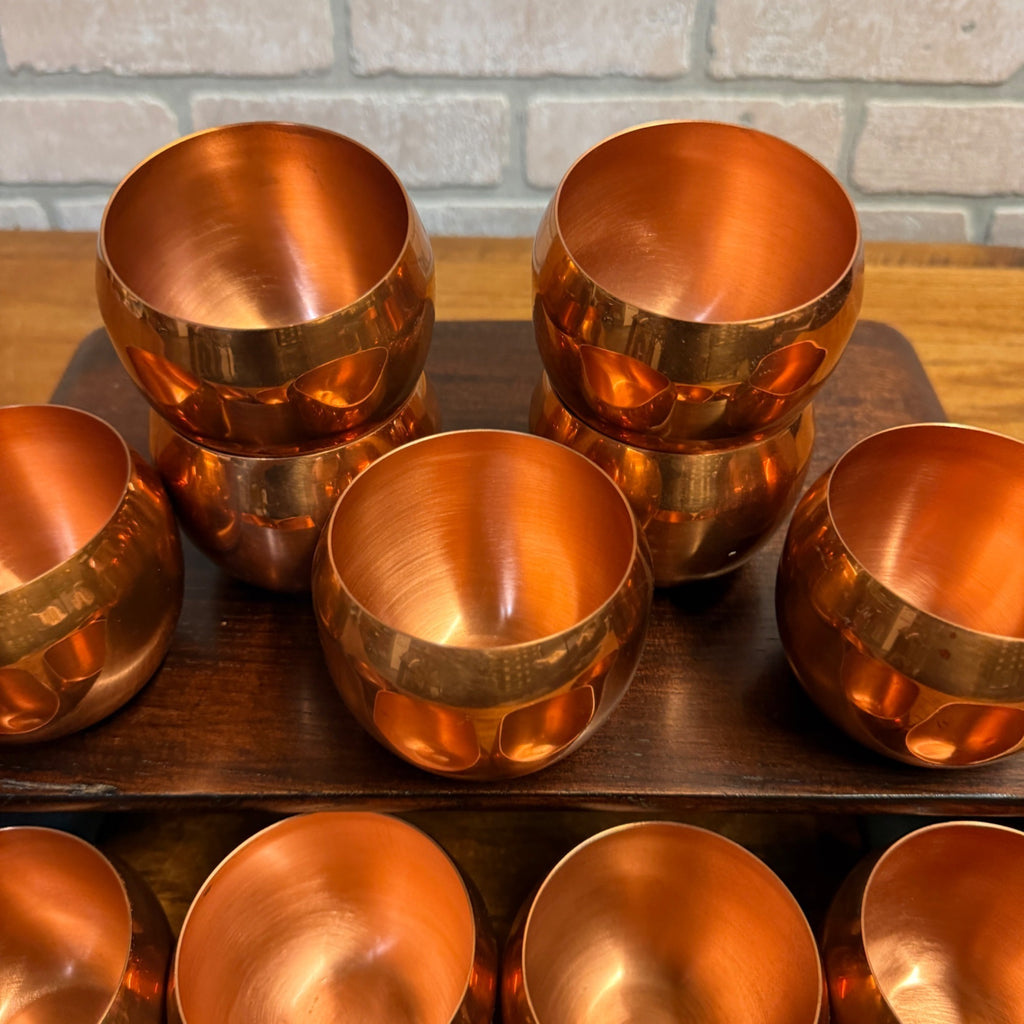 Vintage Lot of Coppercraft Guild Copper Drinking Cups or Tumblers MCM Autumnal Serveware 11 Pieces Taunton, Massachusetts