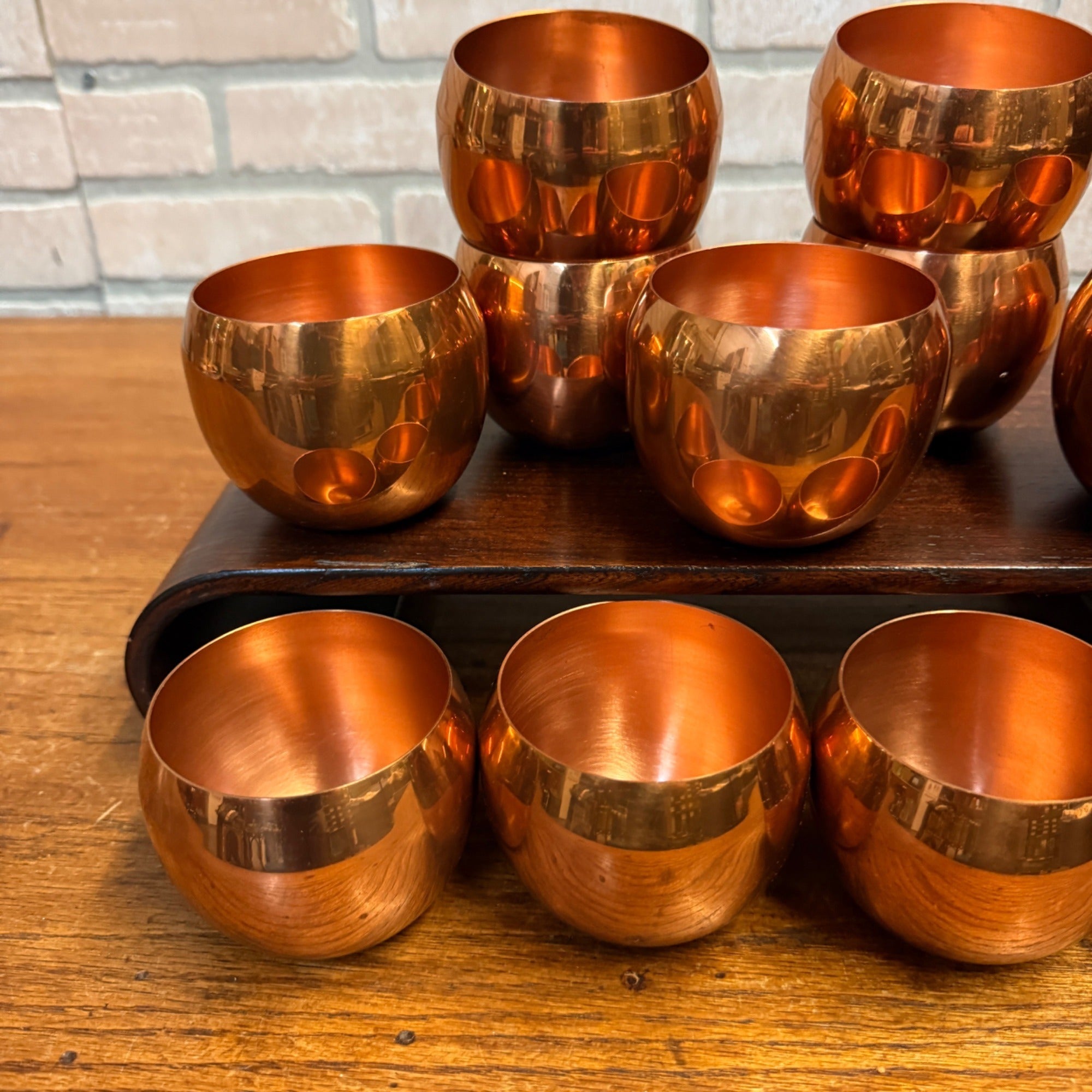 Vintage Lot of Coppercraft Guild Copper Drinking Cups or Tumblers MCM Autumnal Serveware 11 Pieces Taunton, Massachusetts