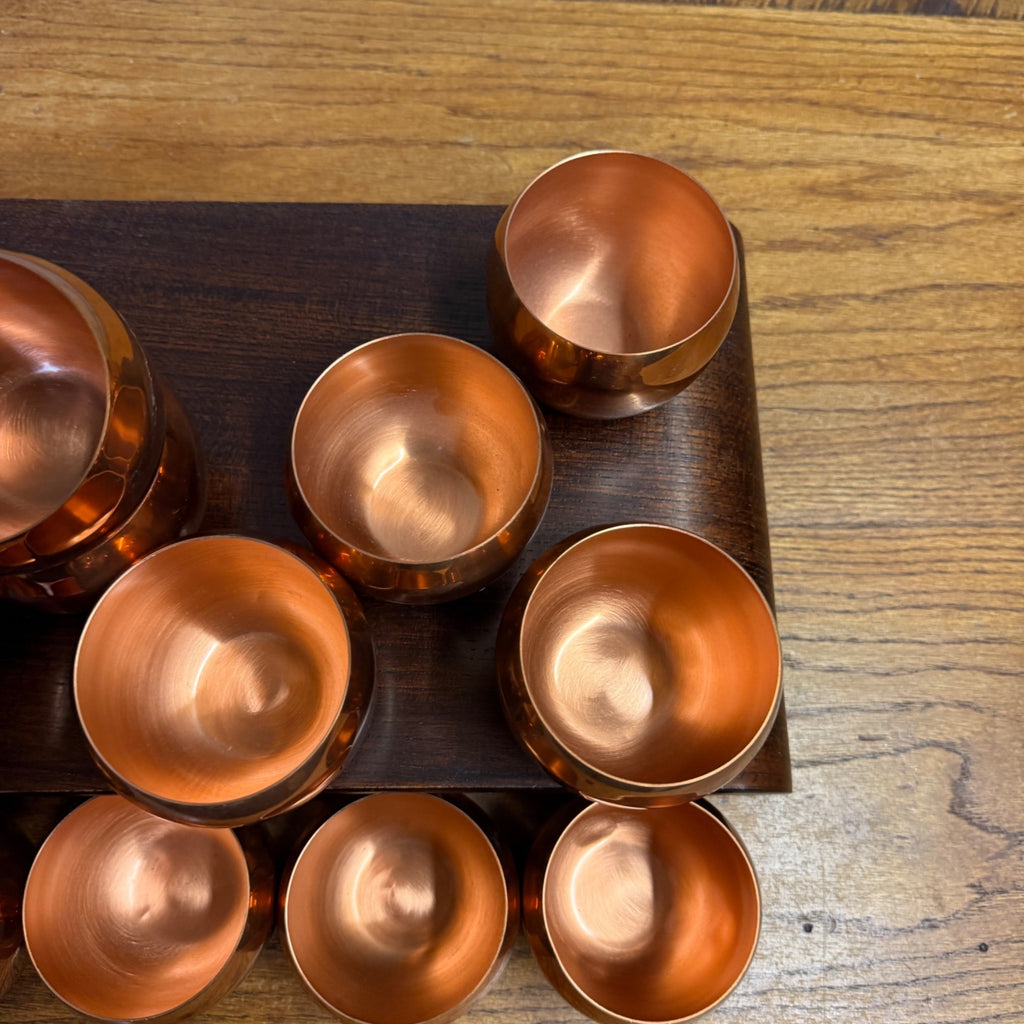 Vintage Lot of Coppercraft Guild Copper Drinking Cups or Tumblers MCM Autumnal Serveware 11 Pieces Taunton, Massachusetts
