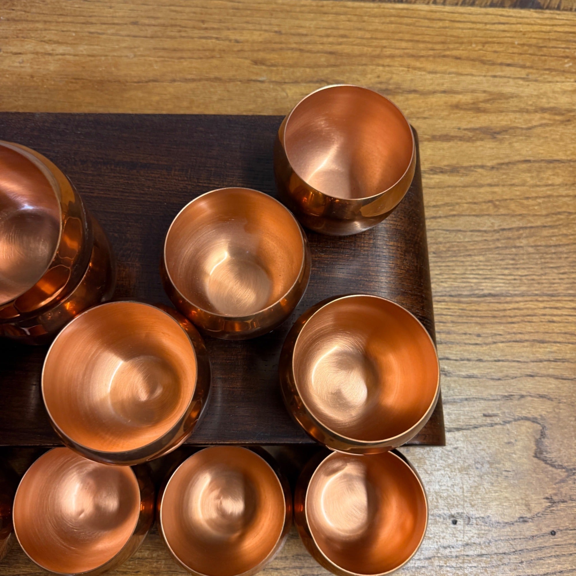 Vintage Lot of Coppercraft Guild Copper Drinking Cups or Tumblers MCM Autumnal Serveware 11 Pieces Taunton, Massachusetts