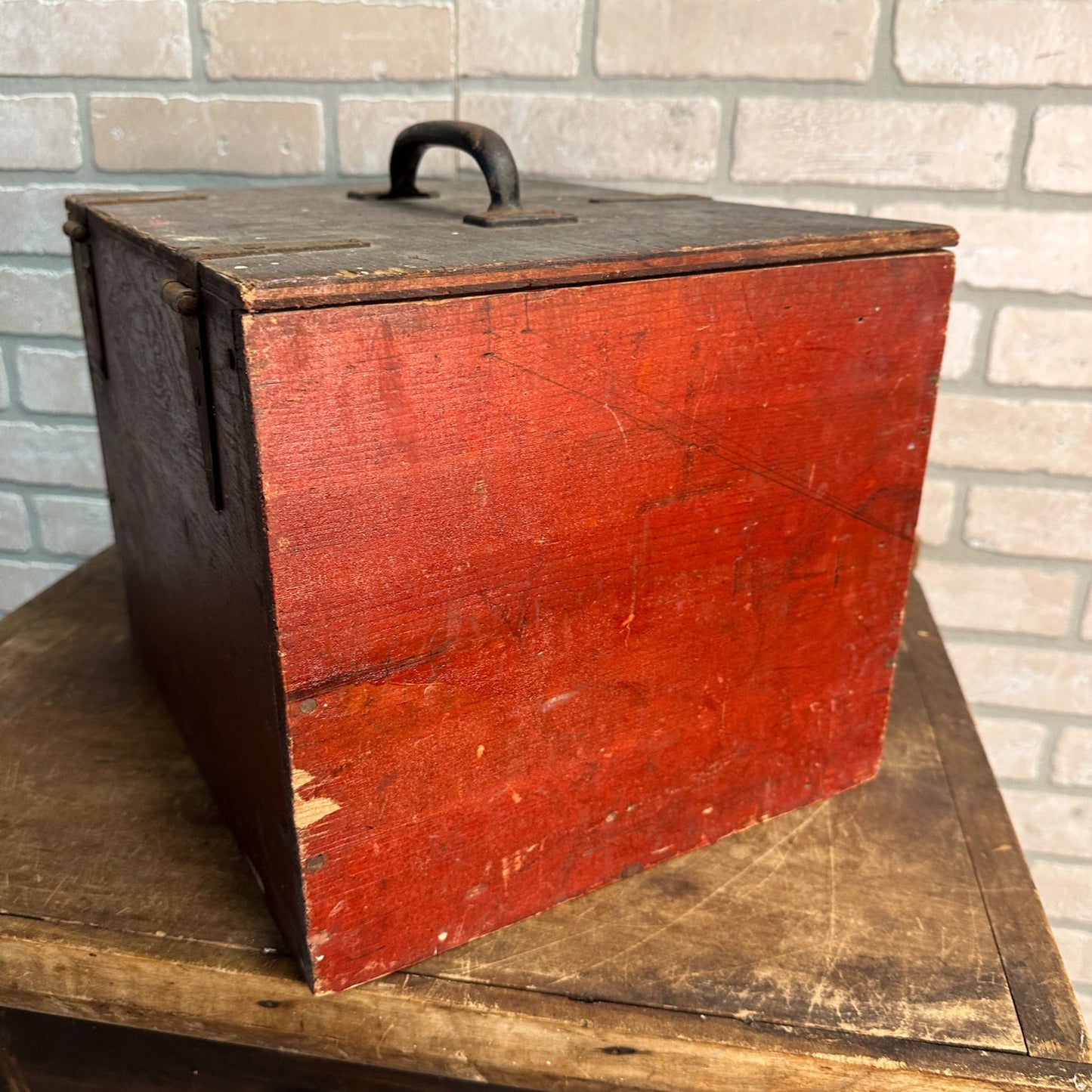 Antique Vintage Original Stone Quarry Mine DANGER HIGH EXPLOSIVES Painted Crate