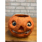 Vintage 1940s Halloween Jack o' Lantern F.N. Burt Pulp Paper Mache JOL 6"